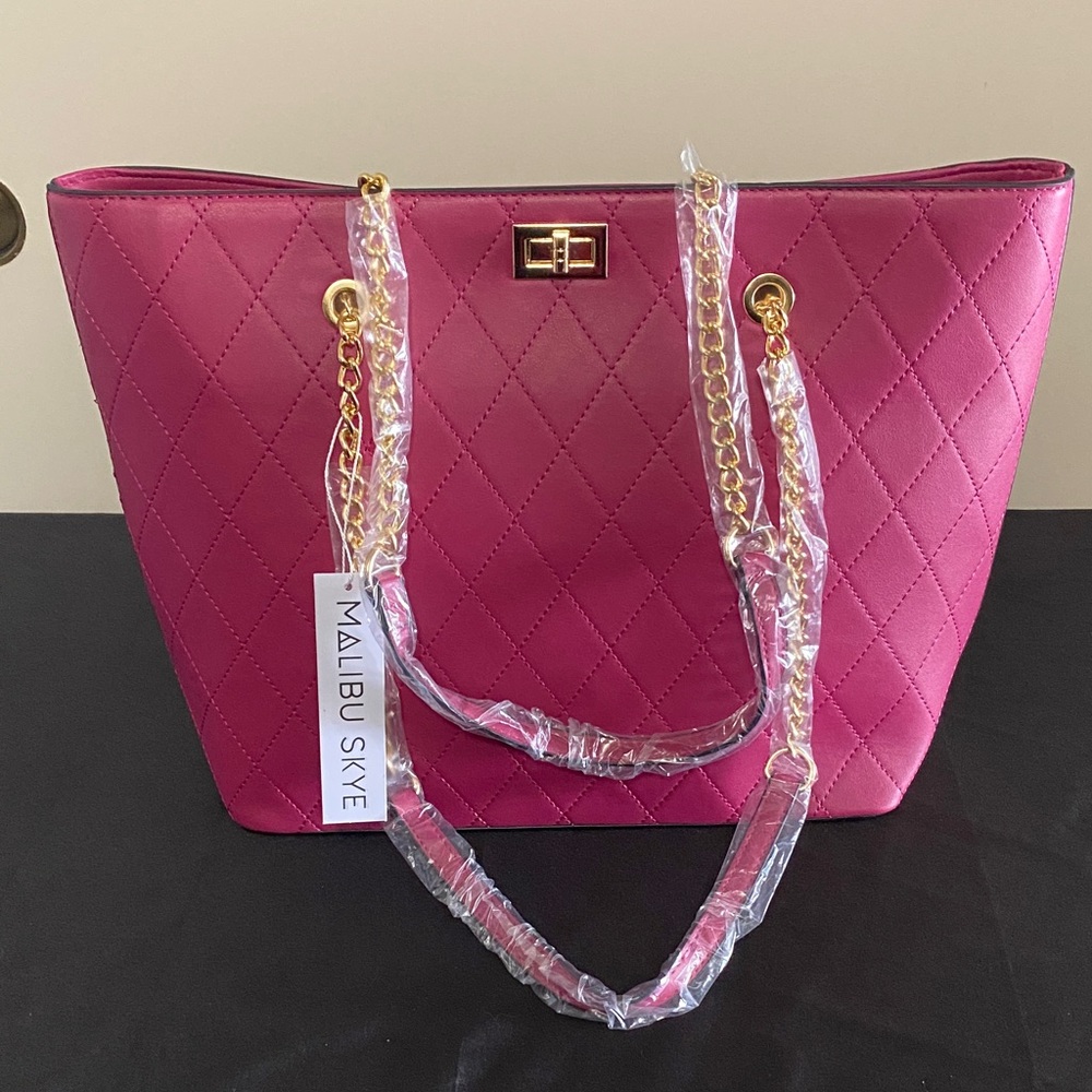 Malibu Skye Fuchsia Quilted Shoulder Bag